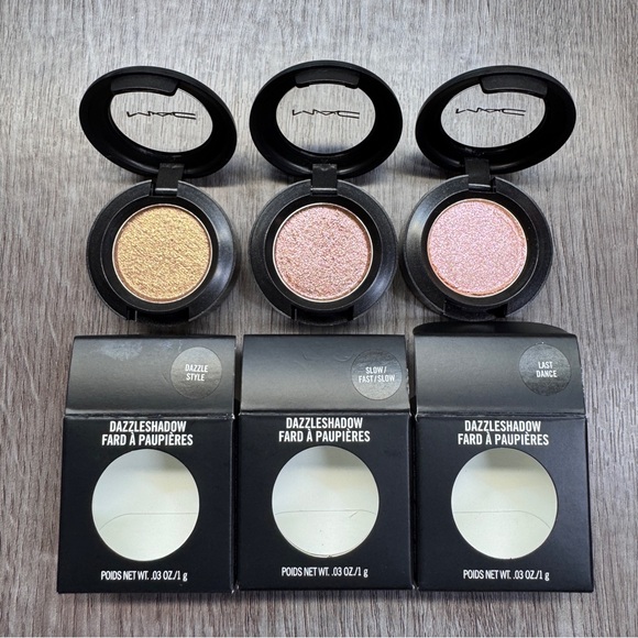 Lot of 3 Mac Dazzleshadow Single Eyeshadow Last Dance Slow/Fast Dazzle Style NIB - Picture 1 of 4
